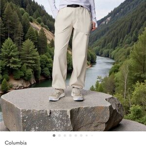 Columbia Omni-Shield Brea Falls Nylon Pants Beige Hiking Outdoor Size Large NWT